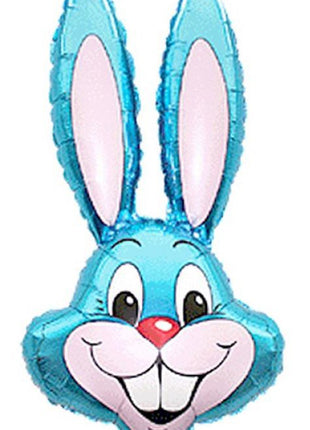 Blue Rabbit, Kék Nyuszifej fólia lufi 36 cm (WP)