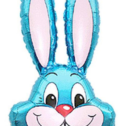 Blue Rabbit, Kék Nyuszifej fólia lufi 36 cm (WP)