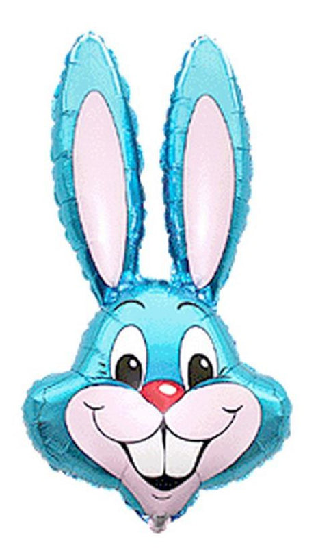 Blue Rabbit, Kék Nyuszifej fólia lufi 36 cm (WP)