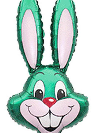 Green Rabbit, Zöld Nyuszifej fólia lufi 36 cm (WP)