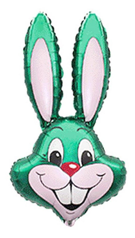 Green Rabbit, Zöld Nyuszifej fólia lufi 36 cm (WP)