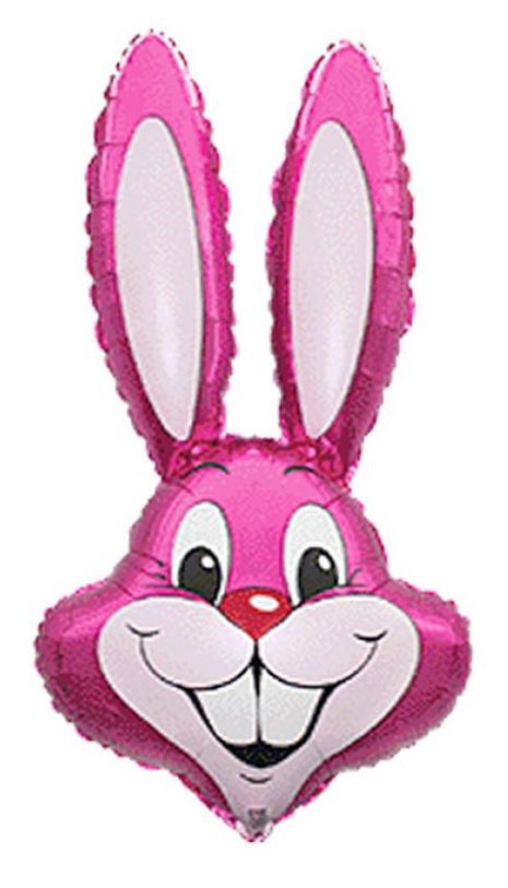Pink Rabbit, Rózsaszín Nyuszifej fólia lufi 36 cm (WP)