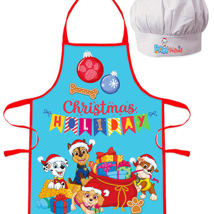 Mancs Őrjárat Holiday Karácsonyi gyerek kötény 2 darabos szett II. osztály