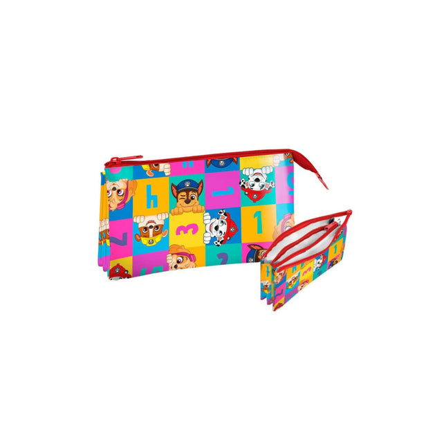 Mancs Őrjárat mintás, három rekeszes gyerek neszeszer cipzárral, tisztálkodási eszközök rendszerezéséhez