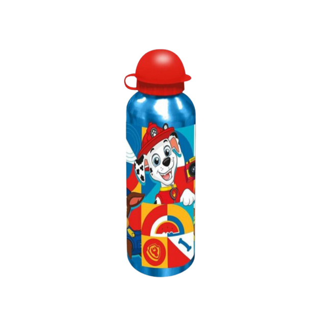 Mancs Őrjárat Guys 500 ml-es alumínium kulacs ivókupakkal, Chase és Marshall mintával.
