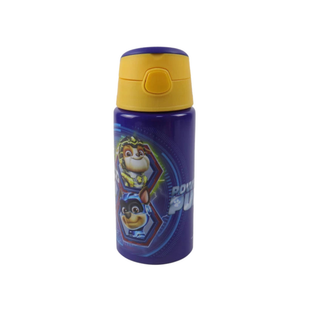 Mancs Őrjárat Power Up alumínium szívószálas kulacs akasztóval 500 ml, tartós és könnyű ivókulacs gyerekeknek.