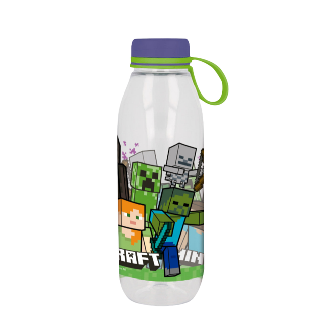 Minecraft Creeper mintás Ecozen műanyag kulacs csavaros kupakkal, 650 ml űrtartalommal.