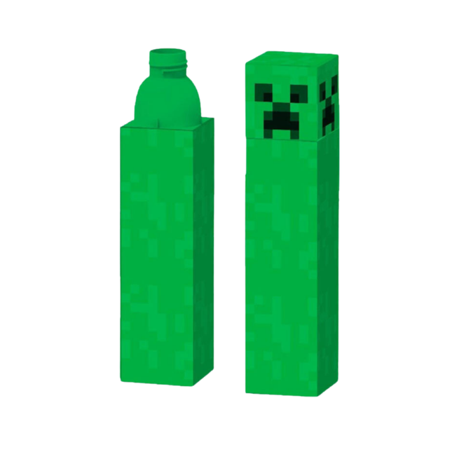 Minecraft Creeper mintás műanyag kulacs csavaros kupakkal, 650 ml űrtartalommal.