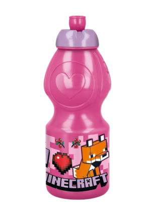 Minecraft Girls mintás műanyag sportkulacs, 400 ml űrtartalommal.