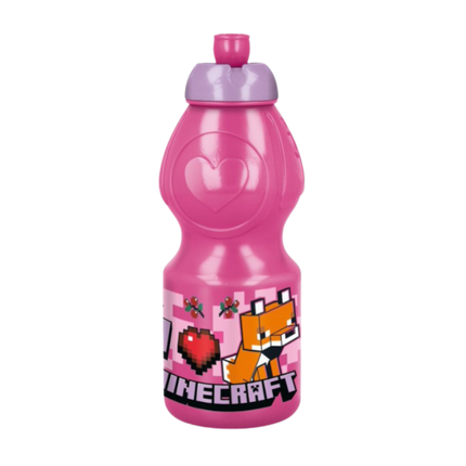 Minecraft Girls mintás műanyag sportkulacs, 400 ml űrtartalommal.