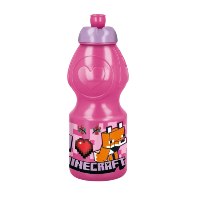 Minecraft Girls mintás műanyag sportkulacs, 400 ml űrtartalommal.