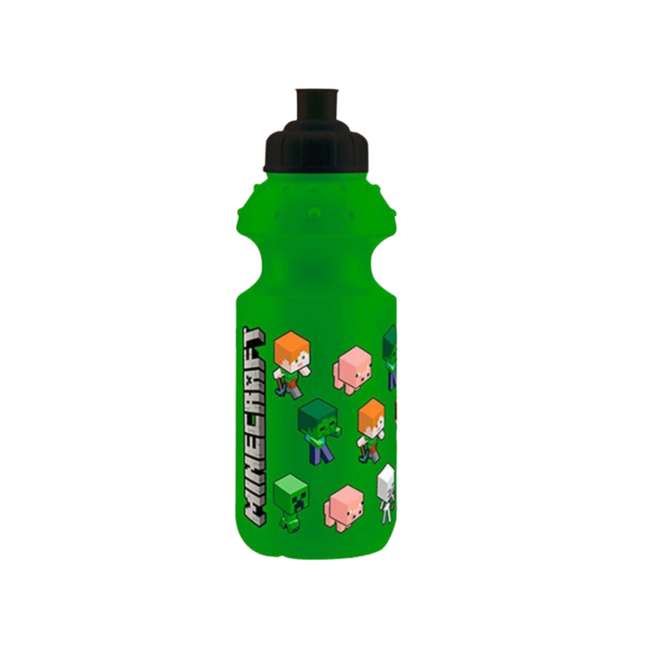 Minecraft Green mintás műanyag sportkulacs, 350 ml űrtartalommal.