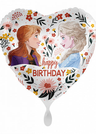 Disney Jégvarázs Floral Happy Birthday fólia lufi 43 cm