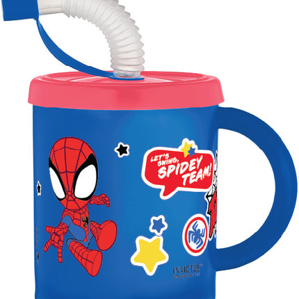 Pókember Spidey szívószálas bögre, műanyag 210 ml