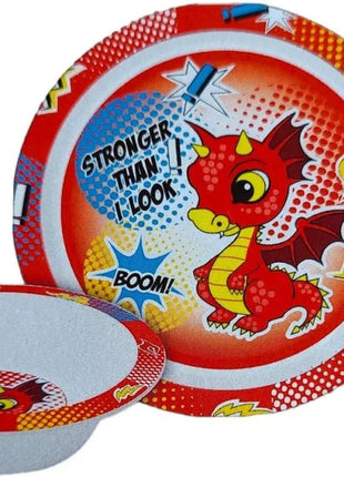 Sárkány BOOM étkészlet, micro műanyag szett Dobozban