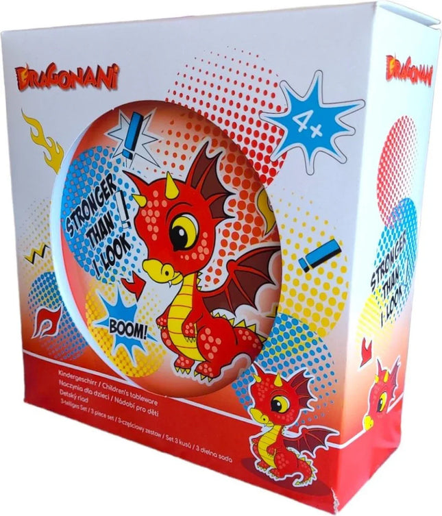 Sárkány BOOM étkészlet, micro műanyag szett Dobozban