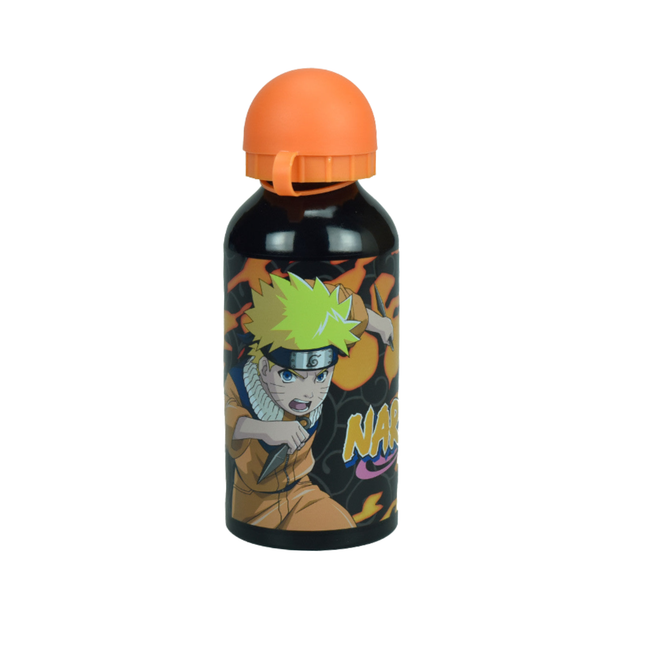 Naruto Fire mintás alumínium kulacs ivókupakkal, 400 ml űrtartalommal.