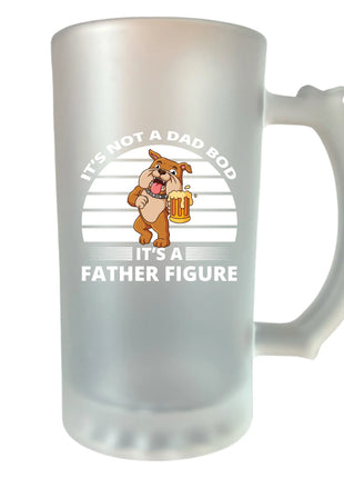 400 ml homokfújt söröskorsó „It’s not a dad bod, it’s a father figure” felirattal apukáknak