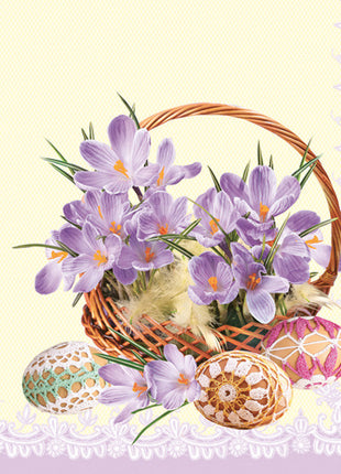 Húsvét Crocuses in a Basket szalvéta 20 db-os 33x33 cm