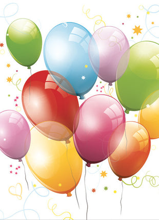 Színes lufis Balloons szalvéta 20 db-os 33x33 cm