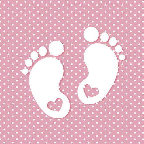 Babaváró Little Feet Pink szalvéta 20 db-os 33x33 cm