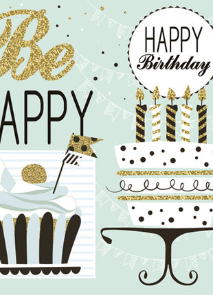 Happy Birthday Mint szalvéta 20 db-os 33x33 cm