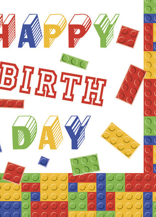 Happy Birthday Building Blocks szalvéta 20 db-os 33x33 cm