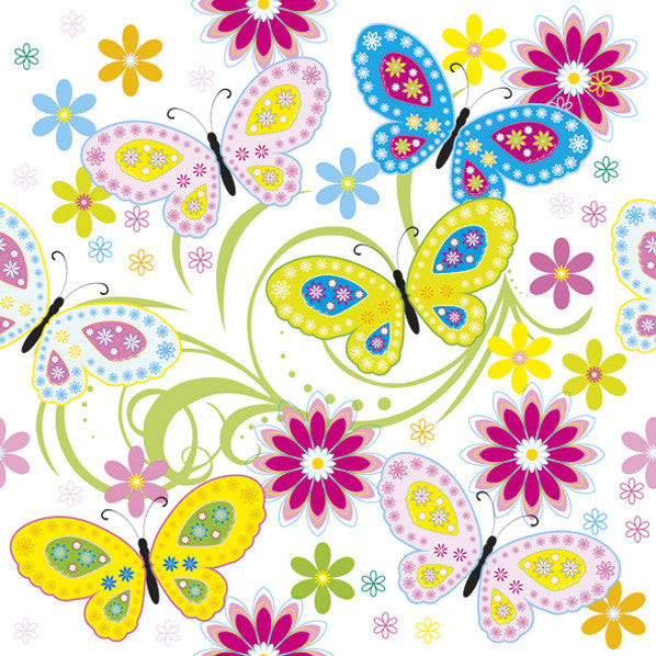 Pillangó With Flowers szalvéta 20 db-os 33x33 cm