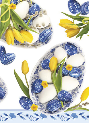 Húsvét Blue Folk Eggs szalvéta 20 db-os 33x33 cm