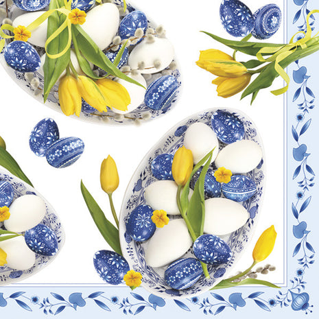 Húsvét Blue Folk Eggs szalvéta 20 db-os 33x33 cm