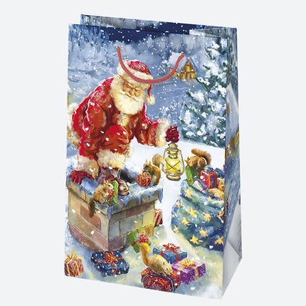 Karácsony Wishes papír ajándéktasak, ajándékzacskó 16x24x7 cm