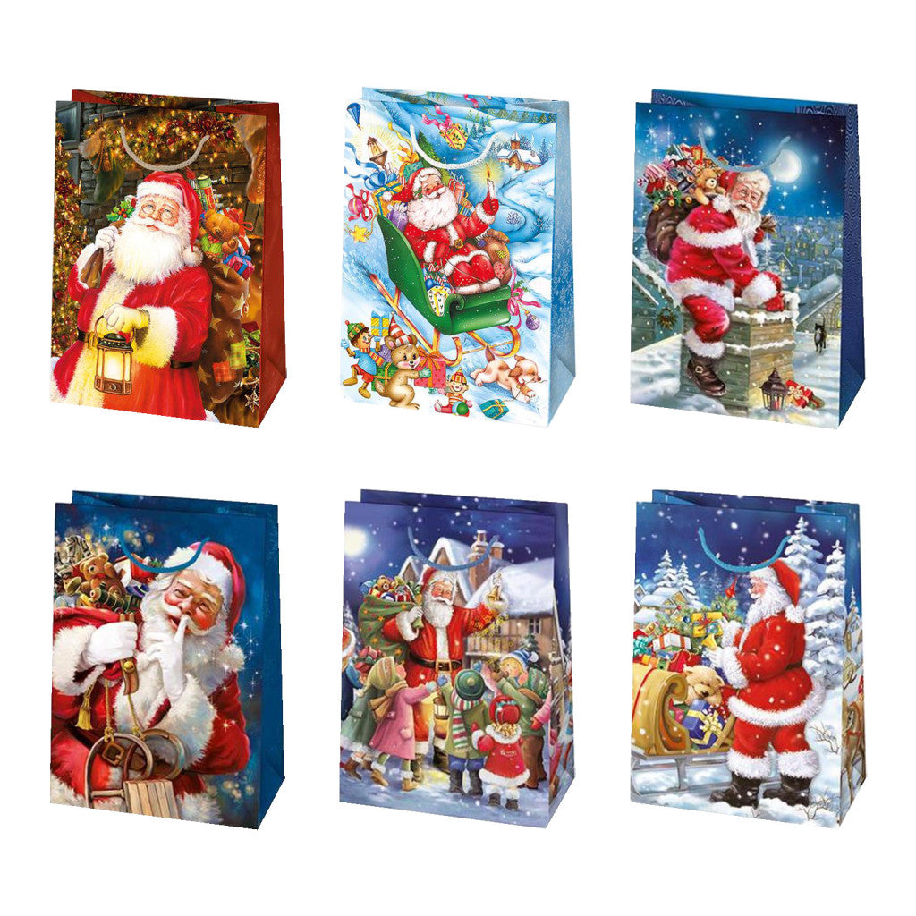 Karácsony Toyland papír ajándéktasak, ajándékzacskó 23x32x11 cm