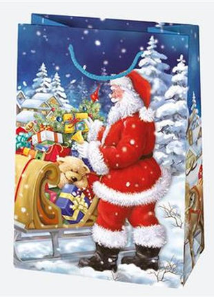 Karácsony Toyland papír ajándéktasak, ajándékzacskó 23x32x11 cm