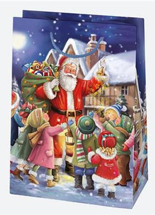 Karácsony Toyland papír ajándéktasak, ajándékzacskó 23x32x11 cm