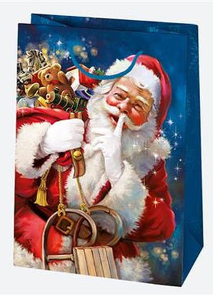 Karácsony Toyland papír ajándéktasak, ajándékzacskó 23x32x11 cm