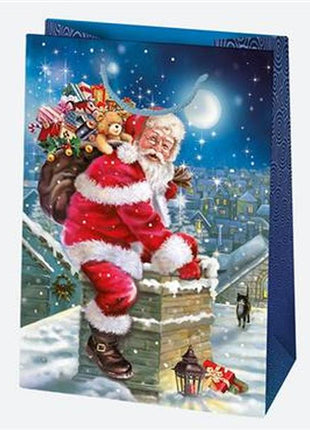 Karácsony Toyland papír ajándéktasak, ajándékzacskó 23x32x11 cm