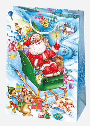Karácsony Toyland papír ajándéktasak, ajándékzacskó 23x32x11 cm