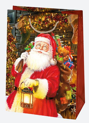 Karácsony Toyland papír ajándéktasak, ajándékzacskó 23x32x11 cm