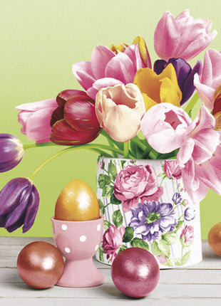 Húsvét Tulips Bouquet szalvéta 20 db-os 33x33 cm