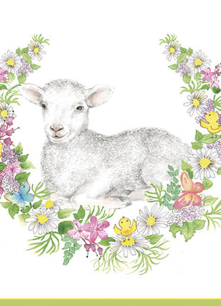 Húsvét Wreath with Lamb szalvéta 20 db-os 33x33 cm