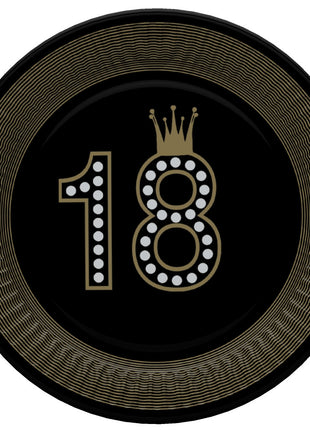 Happy Birthday 18 Hollywood Style papírtányér 8 db-os 22,7 cm