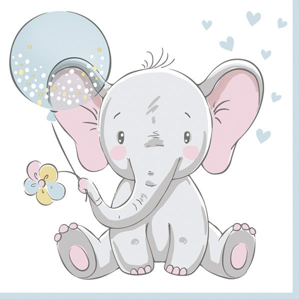 Baby elefánt Blue Balloon szalvéta 20 db-os 33x33 cm