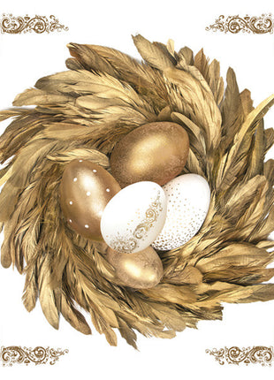 Húsvét Golden Eggs in Nest szalvéta 20 db-os 33x33 cm