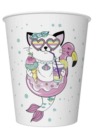 Állatos Cat Vibes papír pohár 8 db-os 250 ml