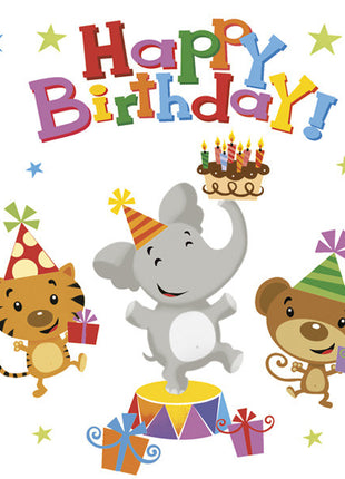Happy Birthday Animals szalvéta 20 db-os 33x33 cm