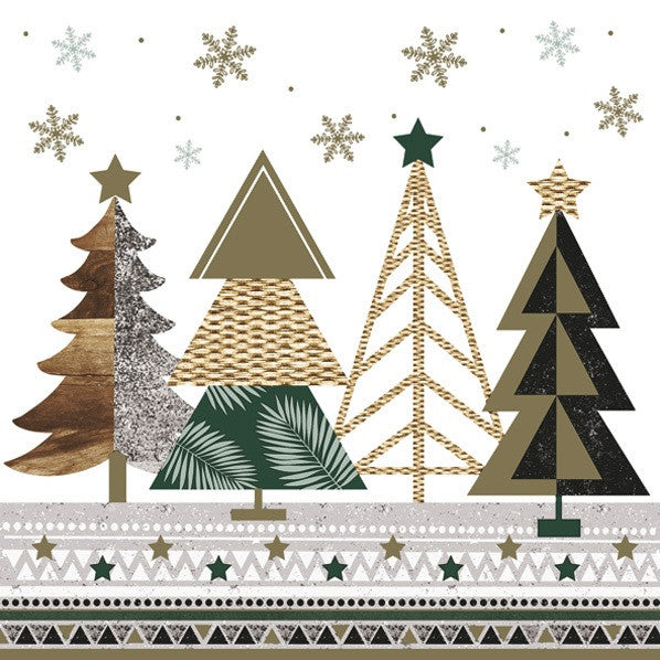 Karácsony Graphic Trees szalvéta 20 db-os 33x33 cm