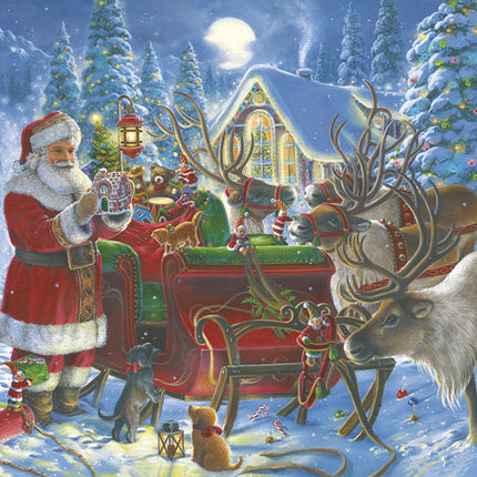 Karácsony Santa with Sleigh szalvéta 20 db-os 33x33 cm
