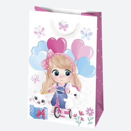 Állatos, Cutie csajos papír ajándéktasak, ajándékzacskó 16x24x7 cm