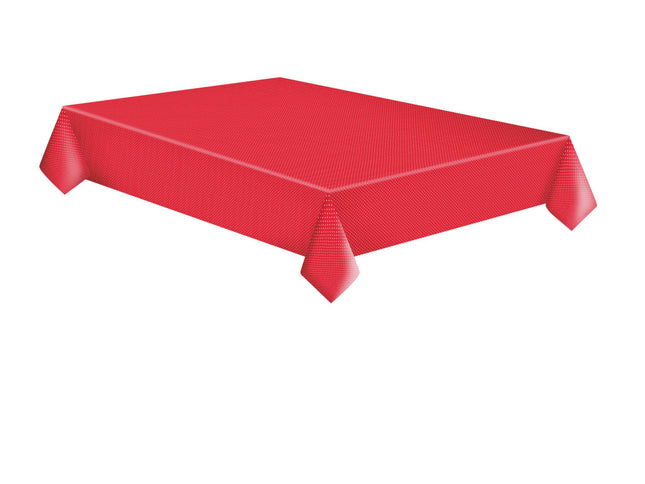 Piros White Dots papír asztalterítő 120x180 cm