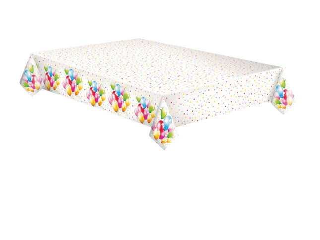 Színes Birthday Balloons papír asztalterítő 120x180 cm